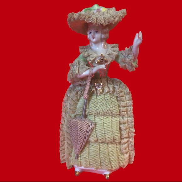 NIPPON YOKO BOEKI DRESDEN STYLE LADY FIGURINE WITH PARASOL 1950,S - Picture 1 of 11